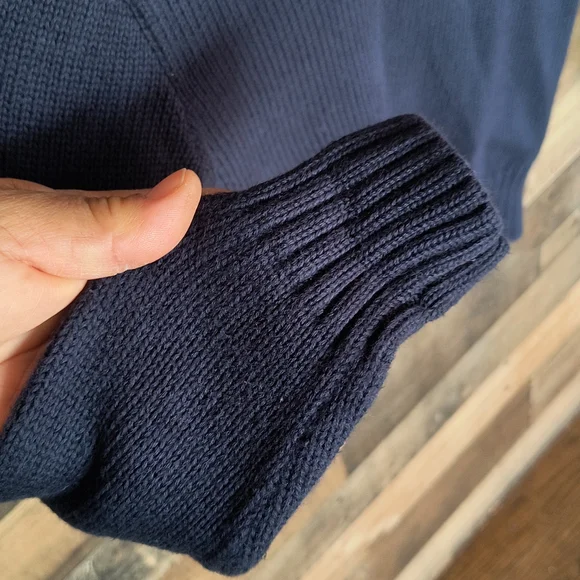 Polo Ralph Lauren Quarter Zip Pullover Knit Sweater Navy Blue Big Pony Sz 5 Boy
